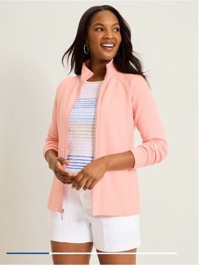 Tommy bahama Women's Aruba Full-Zip cotton Jacket Sz L in salmon